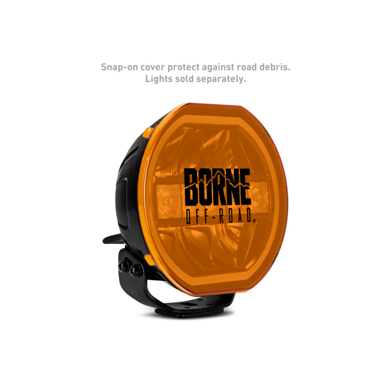 Borne Off-Road 7in Round Light Cover Amber BNLT-COV-RD7YL