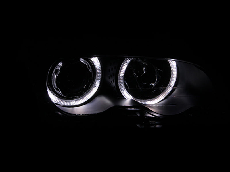 Anzo 1999-2001 BMW 3 Series E46 Projector Headlights w/ Halo Black
