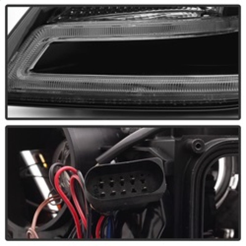 Spyder Audi A4 09-12 Projector Headlights Halogen Model Only - DRL LED Black PRO-YD-AA408-DRL-BK 5081544