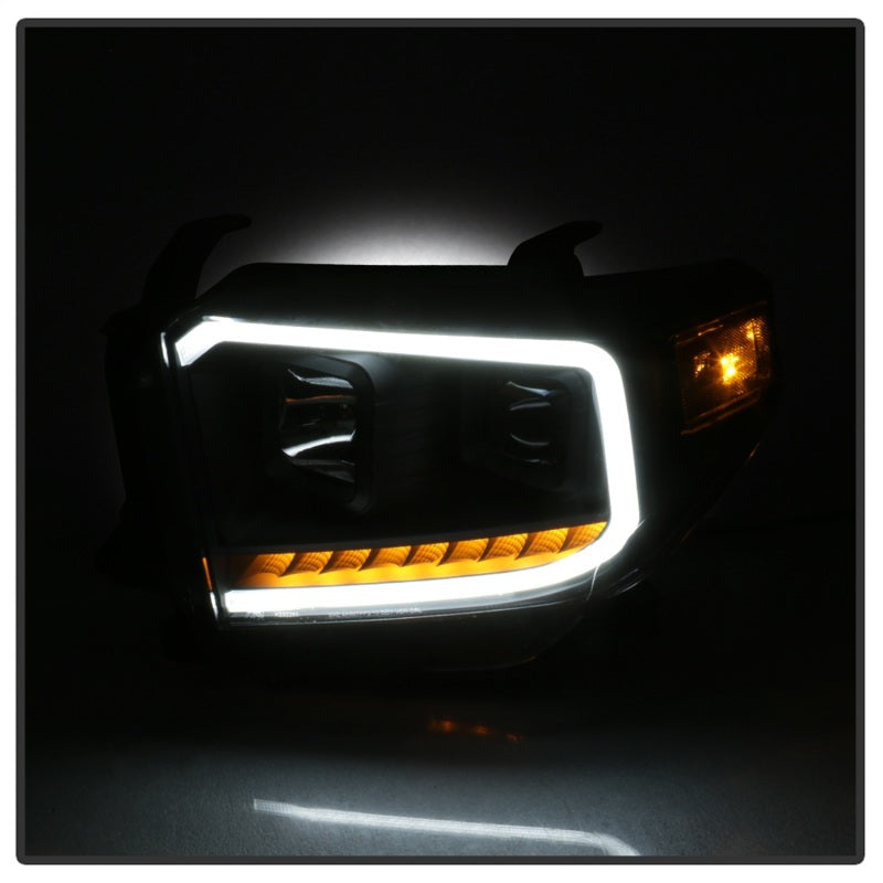SPYDER xTune 14-17 Toyota Tundra DRL LED Light Bar Projector Headlights - Black (PRO-JH-TTU14-LB-BK) 9043024
