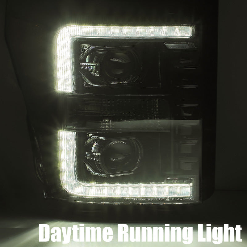 AlphaRex 11-16 Ford F-250 SD PRO-Series Projector Headlights Plank Style Design Black w/Seq Signal 880142 *Discontinued