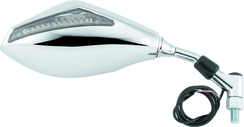 BikeMaster Universal Mirror with Integrated Turn Signals 10mm - Pair - Chrome 600298