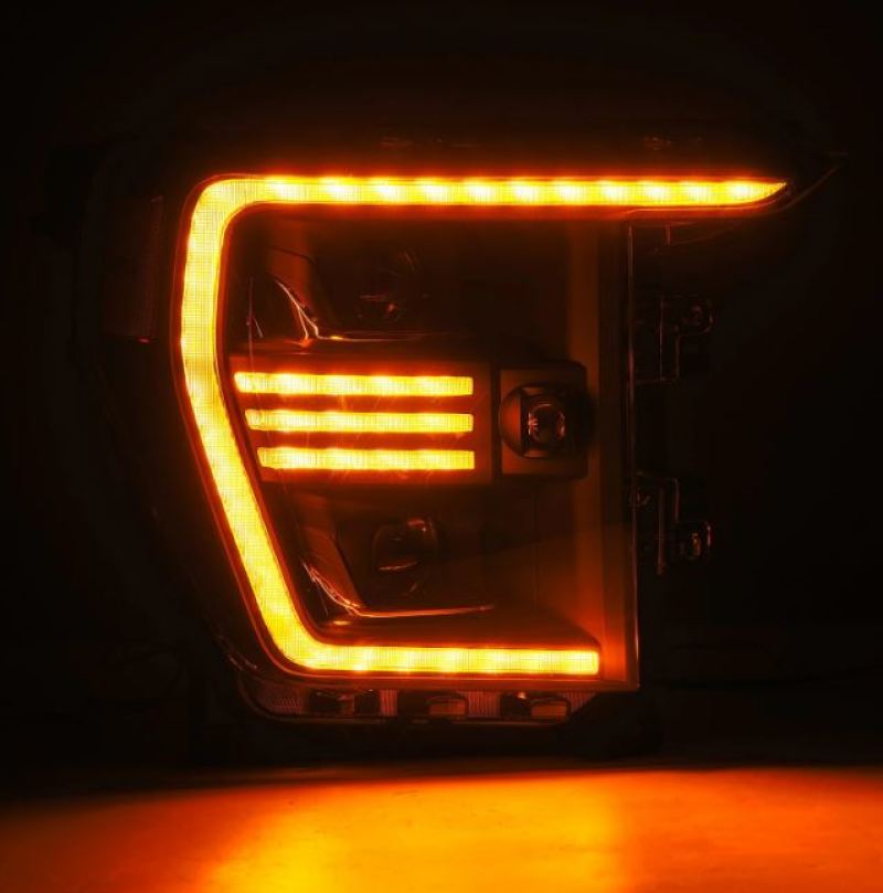 AlphaRex 21-22 Ford F150 PRO-Series Projector headlights Black w/Activ Light/Seq Signal 880293 *Discontinued