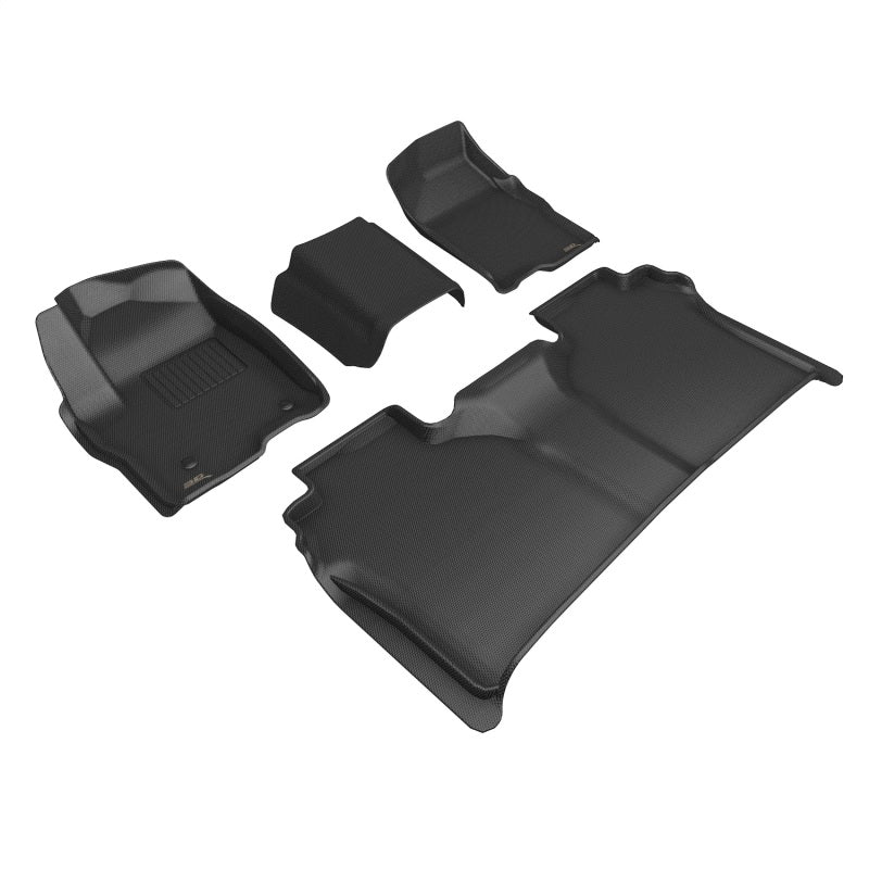 3D MAXpider 19-23 Gmc Sierra Crew Cab Kagu Floor Mat- Black R1 R2 L1GM03101509