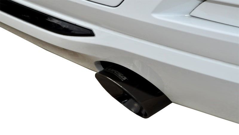 Corsa 12-14 BMW 335i Sedan RWD F30 3in Black Touring Dual Rear Single 3.5in Tip Cat-Back Exhaust 14937BLK