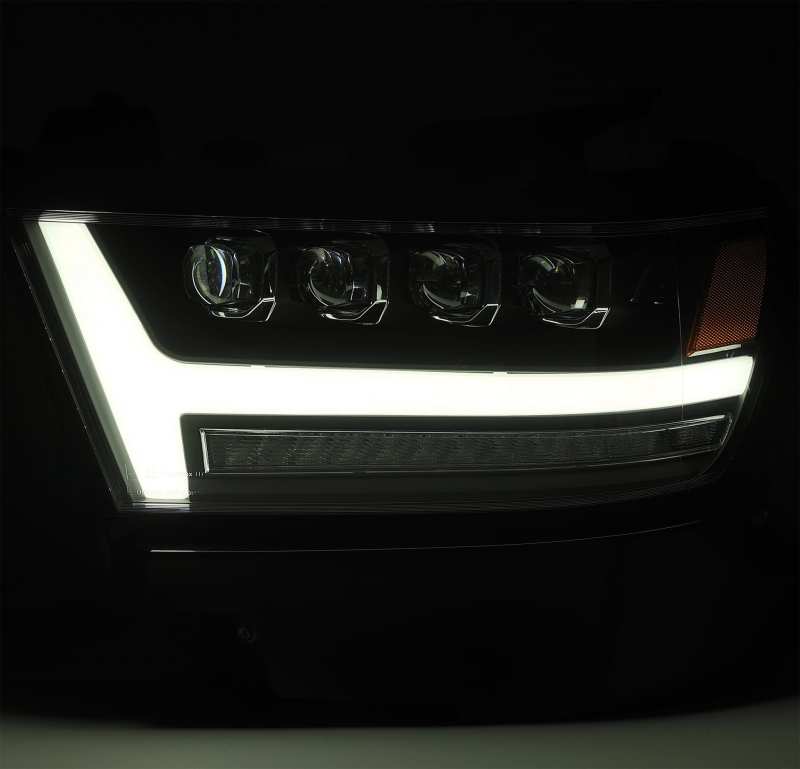 AlphaRex 19-20 Ram 1500HD NOVA LED Proj Headlights Plank Style Gloss Blk w/Activ Lght/Seq Signal/DRL 880516 *Discontinued