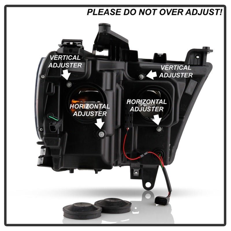 Spyder Dodge Ram 19-20 Halogen Model Projector Headlights Chrome PRO-YD-DR19HALSI-SEQ-BK 5087393