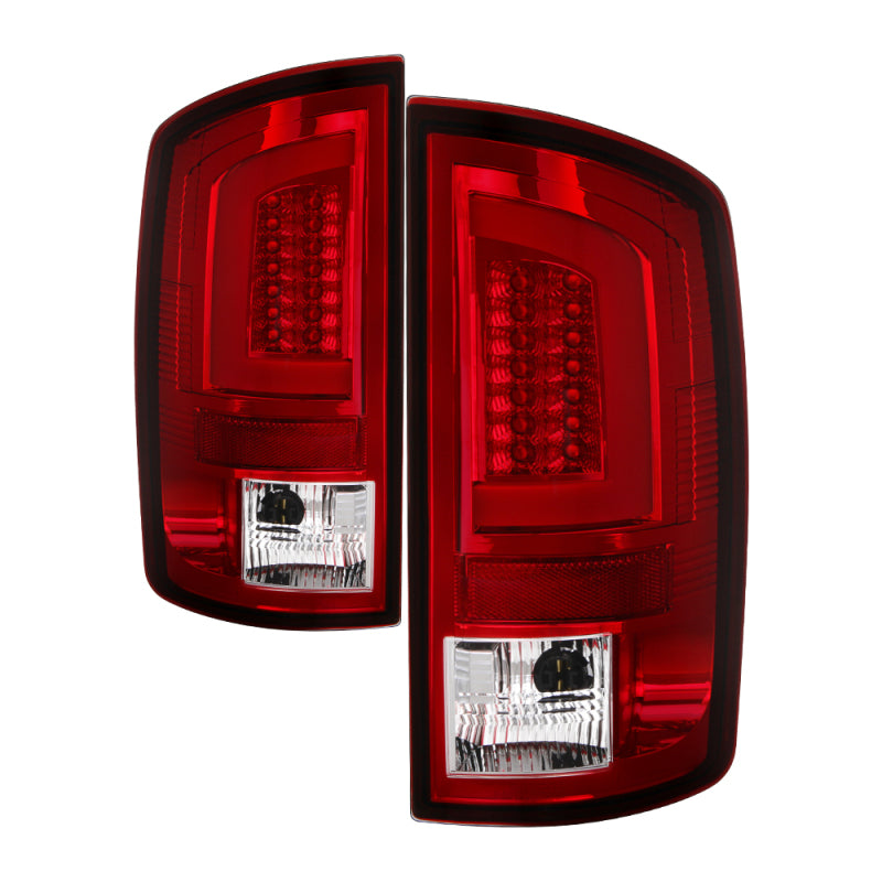 Spyder 07-09 Dodge Ram 2500/3500 V3 Light Bar LED Tail Lights - Red Clear (ALT-YD-DRAM06V3-LBLED-RC) 5084286