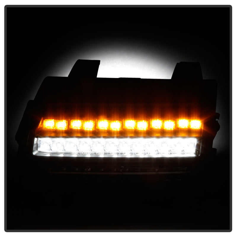 Spyder Jeep Wrangler 2018-2019 (Halogen Model Only) LED Front Bumper Lights - Seq. Signal - Black 5086785