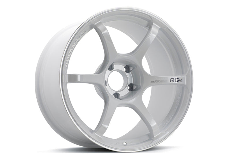Advan RG-4 18x7.5 +47 5-114.3 Racing White Metallic & Ring Wheel YA48F47EWMR