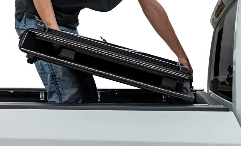 Access LOMAX Professional Series Tri-Fold Cover 07-19 Toyota Tundra 5ft 6in Bed (w/Deck Rail) B0050059