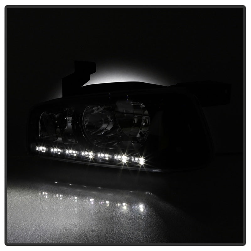 SPYDER Xtune Dodge Charger 06-10 1Pc LED Crystal Headlights Black HD-ON-DCH05-1PC-LED-BK 5017635