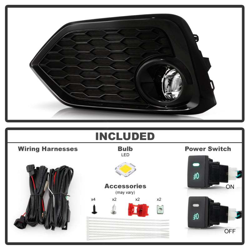 Spyder 16-17 Honda Civic Hatchback (Hatch Only) OEM LED Fog Light w/Switch - Clear (FL-HC2017-LED-C) 9043338