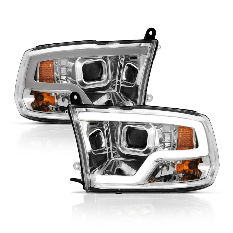 Anzo Dodge Ram 09-18 Projector Plank Style Headlight w/ Halo Chrome Clear A
