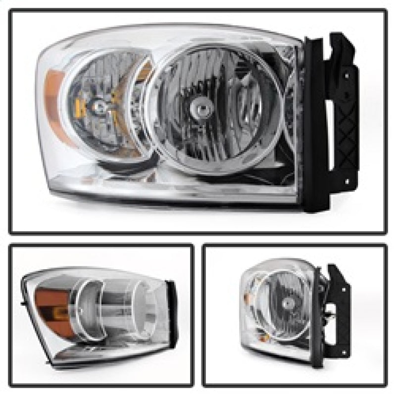 SPYDER Xtune Dodge Ram 1500 06-08 / Ram 2500/3500 06-09 Amber Crystal Headlights Chrome HD-JH-DR06-AM-C 9022913