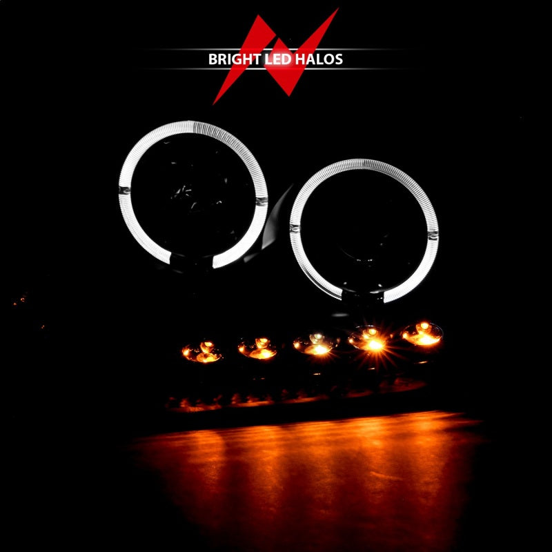 Anzo 2004-2008 Ford F-150 Projector Headlights w/ Halo and LED Black G2
