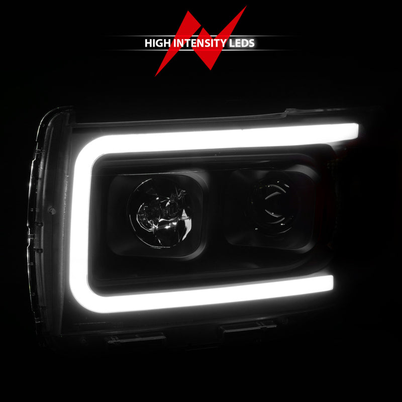 Anzo GMC Canyon 15-18 Projector Plank Style Headlight Black W/ Amber
