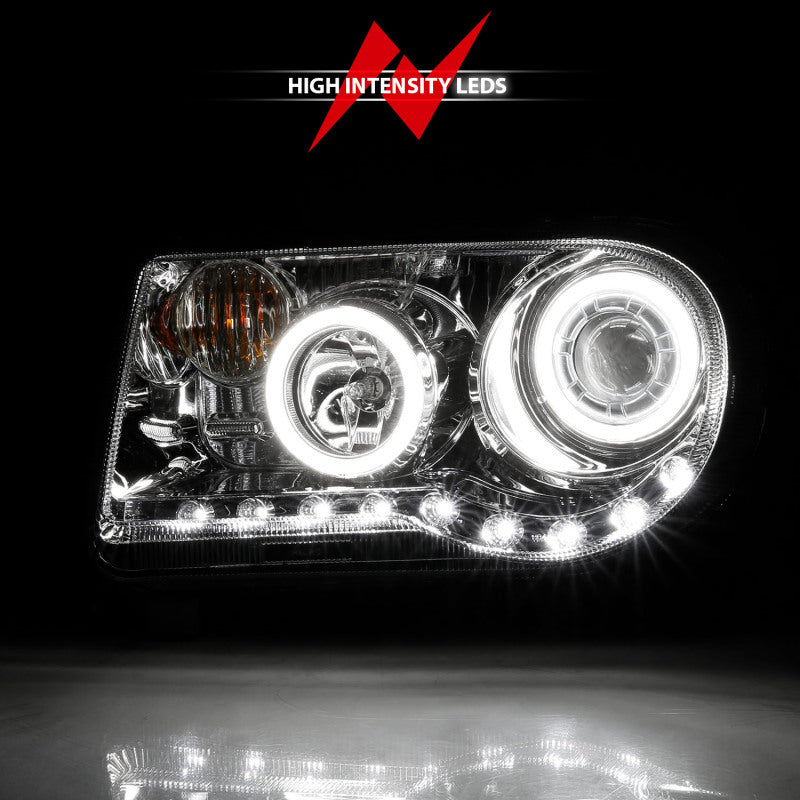 Anzo 2005-2010 Chrysler 300C Projector Headlights w/ Halo Chrome (CCFL) G2