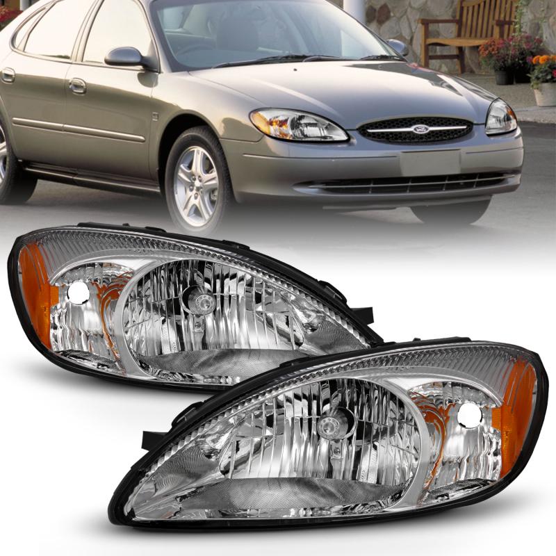 ANZO 2000-2007 Ford Taurus Headlight Chrome Amber 121554