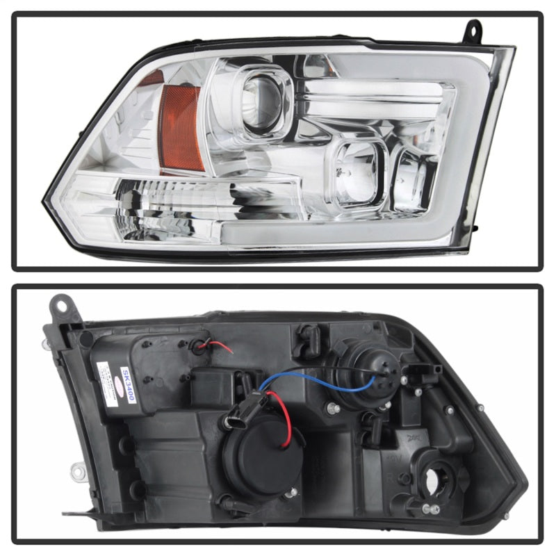 Spyder 09-16 Dodge Ram 1500 V2 Projector Headlights - Halogen - DRL - Chrome (PRO-YD-DR09V2-LBDRL-C) 5084828
