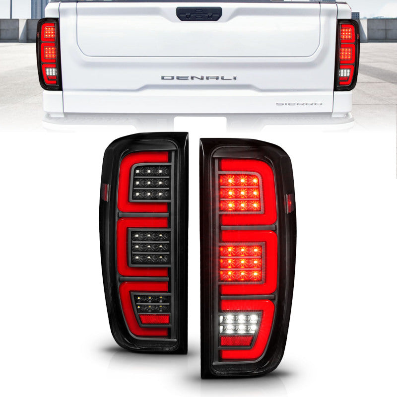 ANZO 19-23 GMC Sierra 1500/2500HD/3500HD Black Replacement Full LED Bar Tail Light 311459