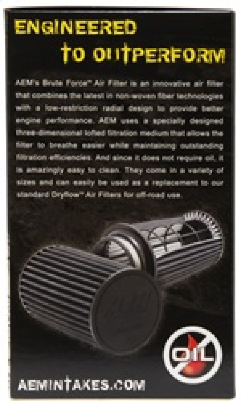 AEM Induction AEM Dryflow 3.5in. X 7in. Round Tapered Air Filter 21-2047BF