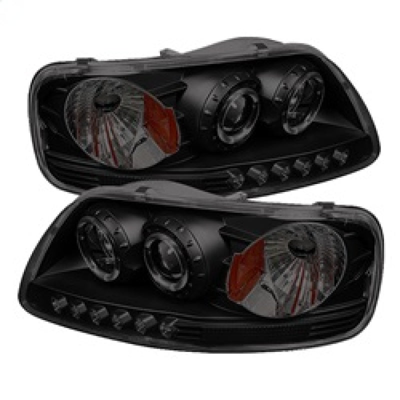 Spyder Ford F150 97-03 Projector - LED Halo Amber Reflctr LED Blk Smke PRO-YD-FF15097-1P-AM-BSM 5078445