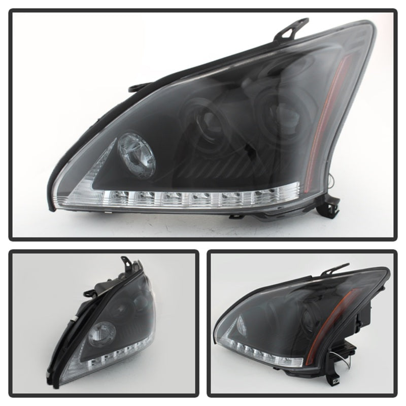 Spyder Lexus RX330 2004-2006 Projector Headlights Halogen Model- DRL LED Blk PRO-YD-LRX35004-DRL-BK 5076779