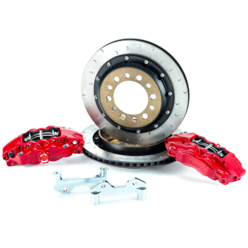Alcon 07+ Jeep JK w/ 5x5.5in Hub 355x22mm Rotor 4-Piston Red Calipers Rear Brake Upgrade Kit BKR5059D16