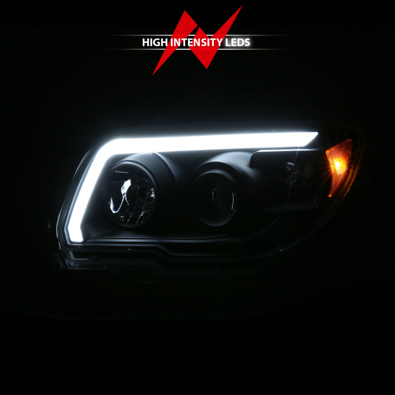 ANZO 06-09 Toyota 4 Runner Projector Headlights Plank Style - Black 111616