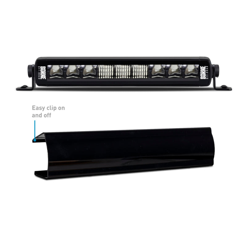 Borne Off-Road Light Bar Cover Single Row 10in Black BNLT-COV-SS10BK