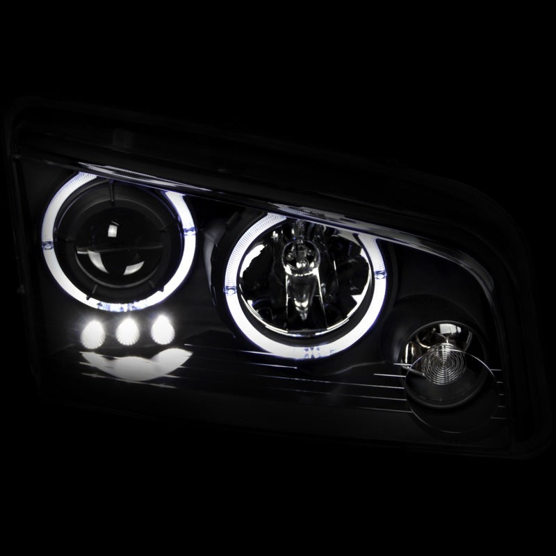 Anzo 2006-2010 Dodge Charger Projector Headlights w/ Halo Black