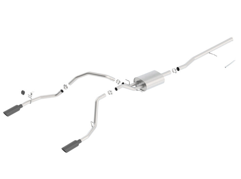 Borla 14 Silv/Sierra C/B Exh ATAK 1500 5.3L V8 AT/MT 2&4WD Ext Cab (78.7) WB - Black Chrome 140537BC