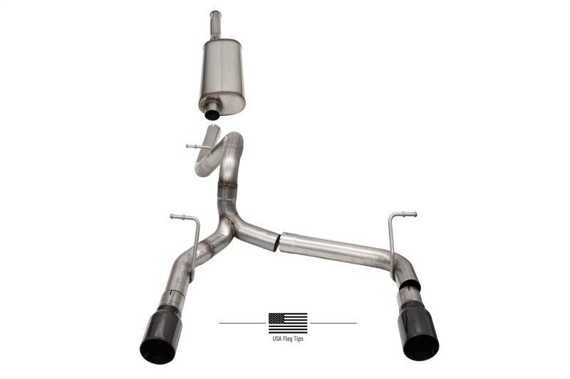Corsa 18-21 Jeep Wrangler JLU 3.6L 2.75in Sport Cat-Back Exhaust w/ Black Tips 21124BLKUSA