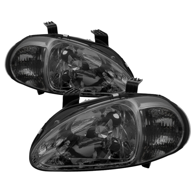 SPYDER Xtune Honda Del Sol 93-97 1Pc Crystal Headlights Smoke HD-ON-HDEL93-1P-SM 5013439