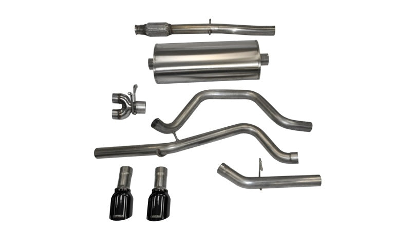 Corsa 14 GMC Sierra/Chevy Silv 1500 Crew Cab/Std. Bed 5.3L V8 Black Sport Dual Rear CB Exhaust 14870BLK