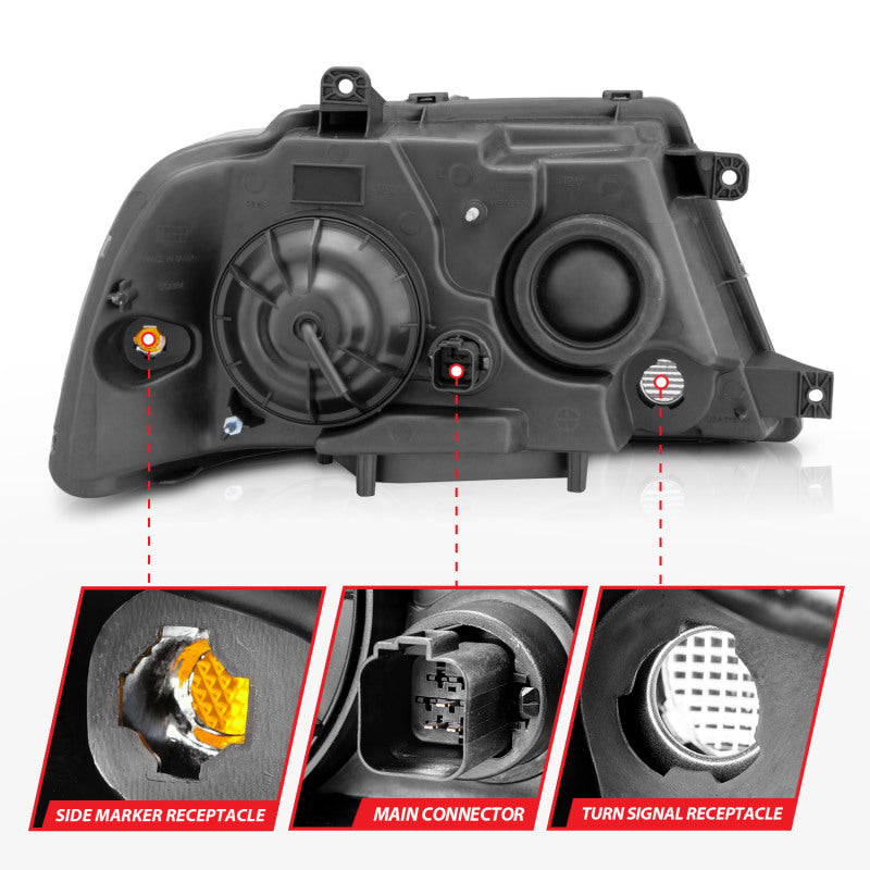 Anzo 2003-2006 Lincoln Navigator Crystal Headlights Black