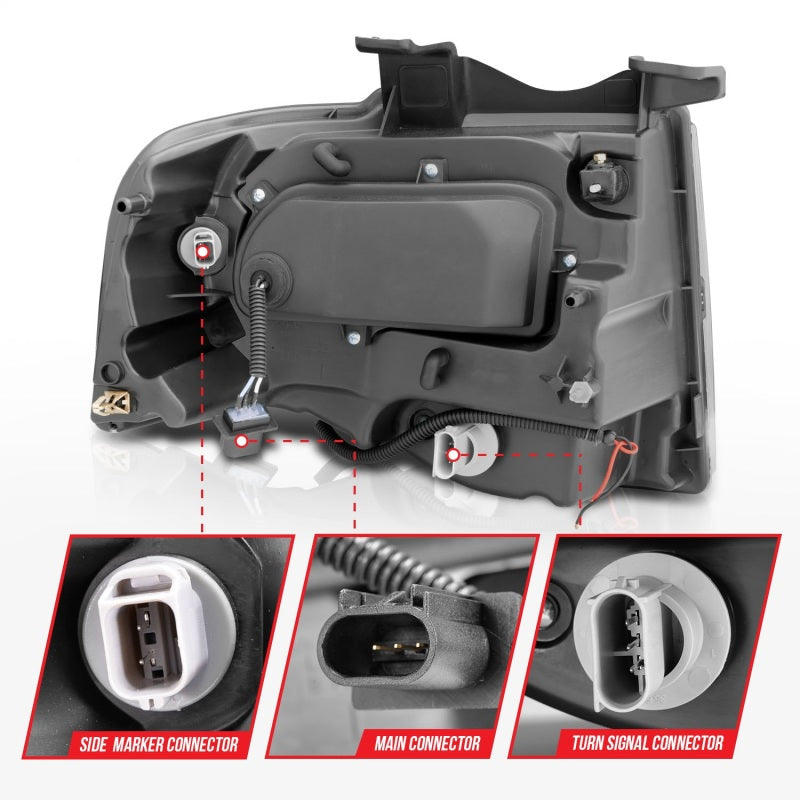 Anzo 2007-2014 Ford Expedition Projector Headlights Chrome