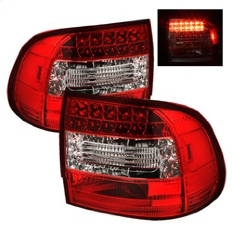 Spyder Porsche Cayenne 03-07 LED Tail Lights Red Clear ALT-YD-PCAY03-LED-RC 5007087