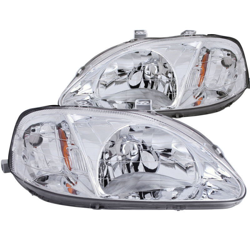 Anzo 1999-2000 Honda Civic Crystal Headlights Chrome
