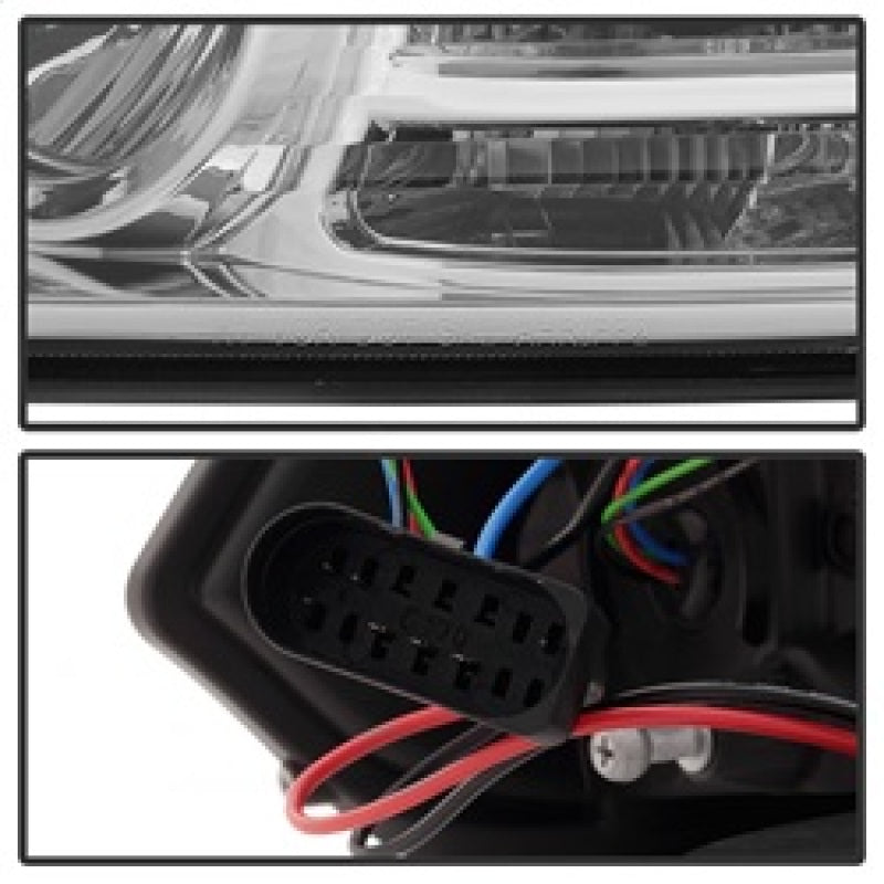 Spyder Dodge Ram 13-15 Projector Headlights Light Bar DRL Chrome PRO-YD-DR13-LBDRL-C 5080905