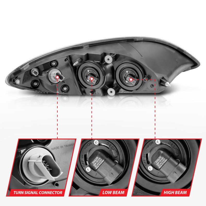 ANZO 2008-2016 International Prostar Crystal Headlights Chrome Housing 131033