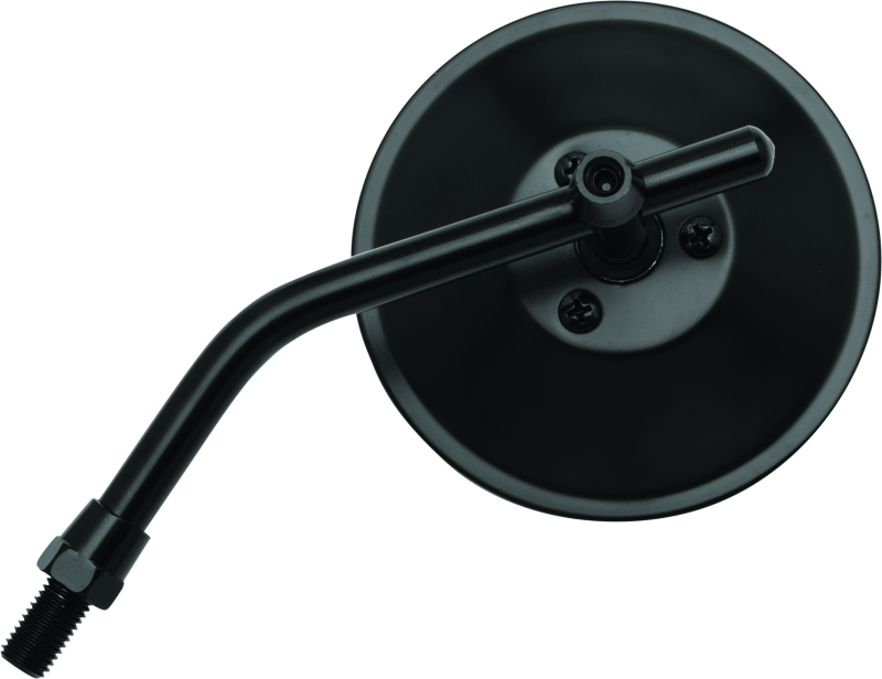 BikeMaster 4in Adjustable Round Mirror 10mm - Each - Black 600801