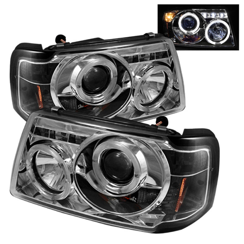 Spyder Ford Ranger 01-11 1PC Projector Headlights LED Halo LED Chrm PRO-YD-FR01-1PC-HL-C 5010506