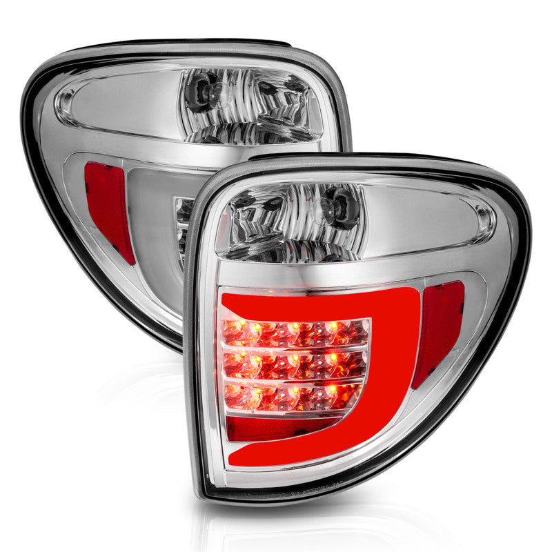 ANZO 2004-2007 Dodge Grand Caravan LED Tail Lights w/ Light Bar Chrome Housing Clear Lens 311367