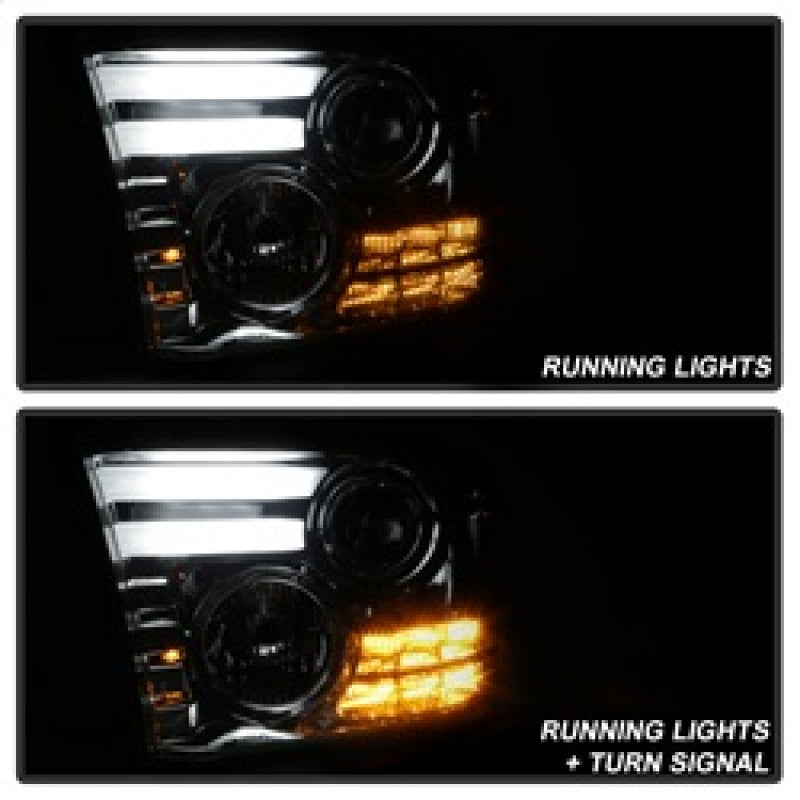 Spyder Dodge Ram 09-12 Projector Headlights Light Bar DRL Smoke PRO-YD-DR09-LBDRL-SM 5081742