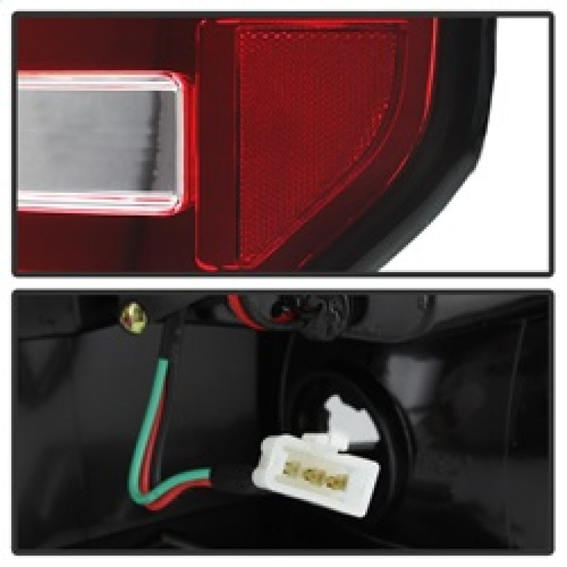 Spyder 09-14 Ford F150 V2 Light Bar LED Tail Lights - Red Clear (ALT-YD-FF15009V2-LBLED-RC) 5084224