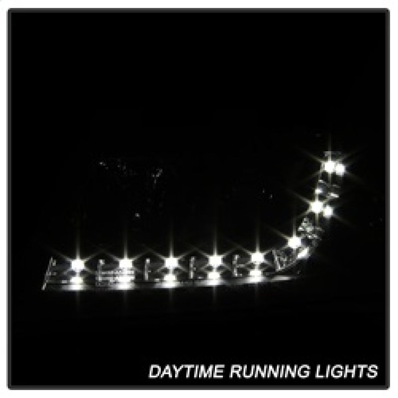 Spyder Audi A6 02-04 Projector Headlights Halogen Model Only - DRL Black PRO-YD-ADA601-DRL-BK 5008657
