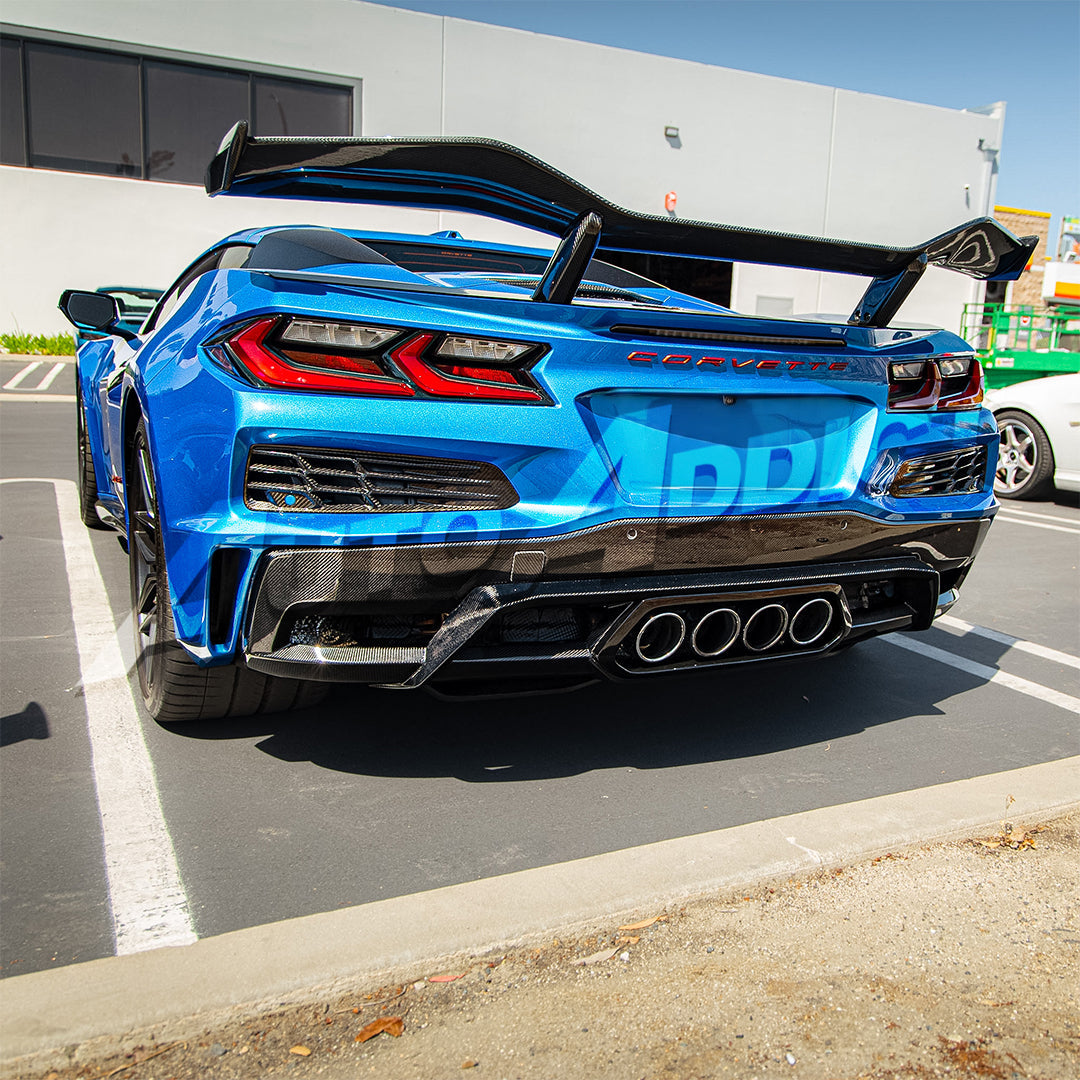 2023-2026 C8 Corvette Z06 E-Ray Carbon Fiber Rear High Spoiler Integrated Upriser