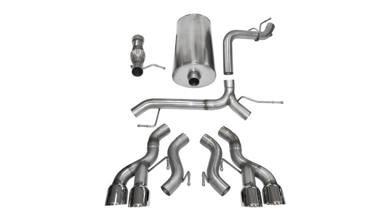 Corsa Performance 12-13 Cadillac Escalade DUB 6.2L V8 Polished Sport Cat-Back Exhaust